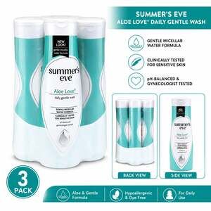 Summer’s Eve Aloe Love Daily Gentle Wash 15 oz 3-Pack Micellar Sensitive Skin